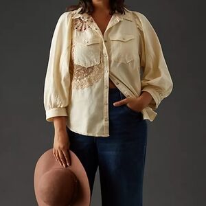 Pilcro Eyelet Snap Button Top